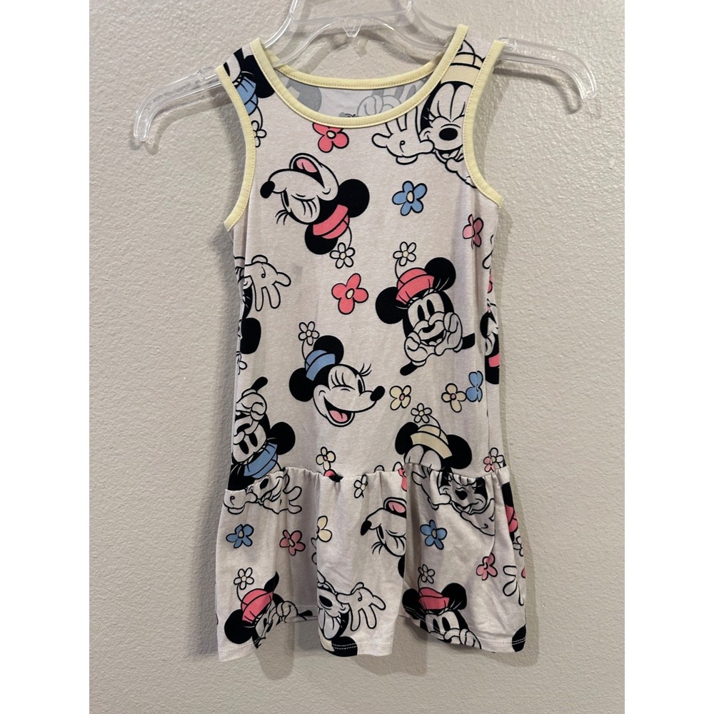 Disney Minnie Mouse Girls White Sleeveless Dress Size XS (4-5) Kids